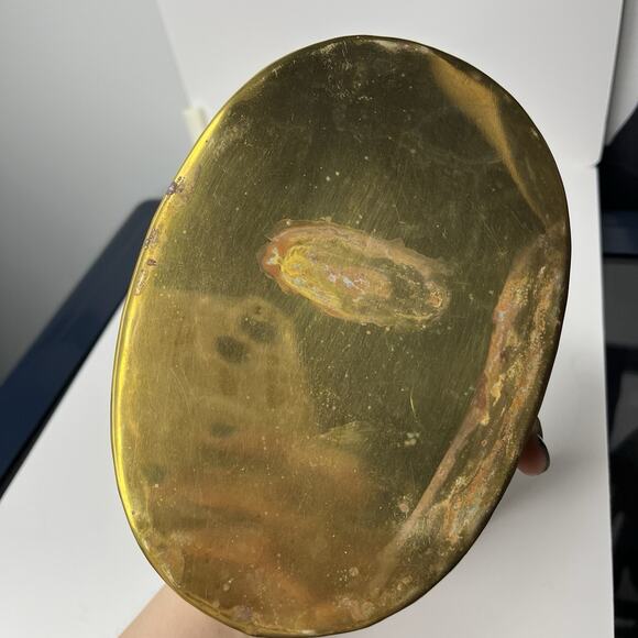 Vintage Midcentury Brass Planters Set of 3 Seashell Handle 5.5" 7" 8" - Picture 11 of 15